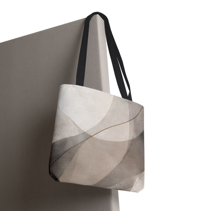 Neutral Abstract Watercolor Waves Tote Bag | All-Over Print