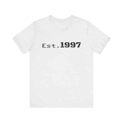 Vintage 1997 Established T-Shirt by Printify featuring classic design and comfortable cotton fabric.