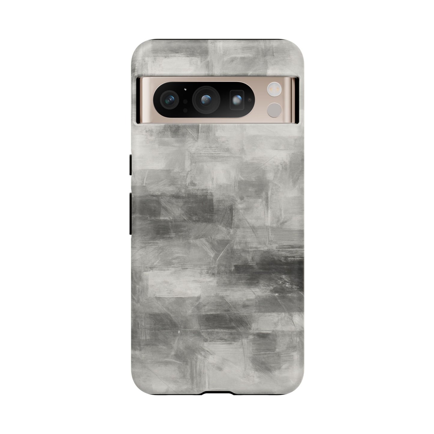 Abstract gray grid phone case for iPhone, tough protective cover by Printify with modern geometric design.