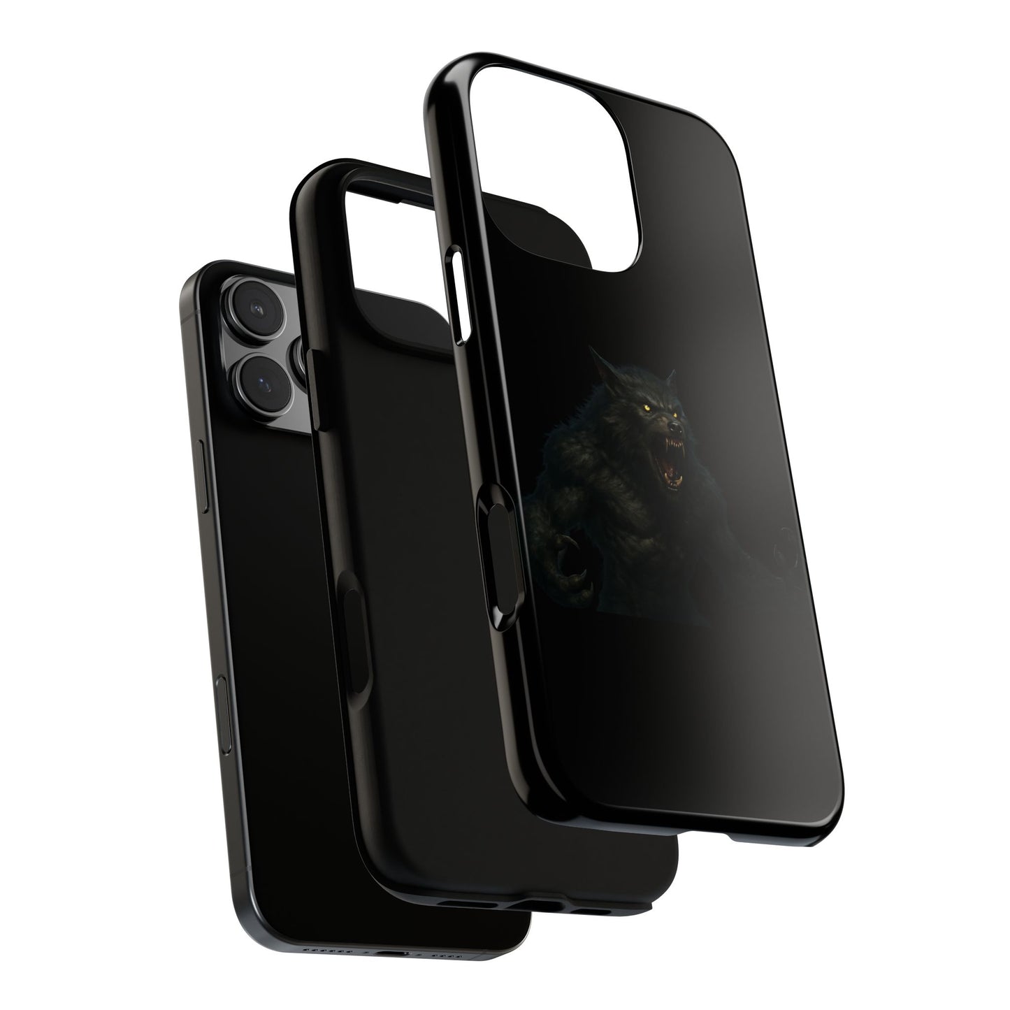 Werewolf Phone Case, Tough Cases, Black Panther Design, Gift for Animal Lovers, Phone Accessories, Fierce Phone Protection - TRV