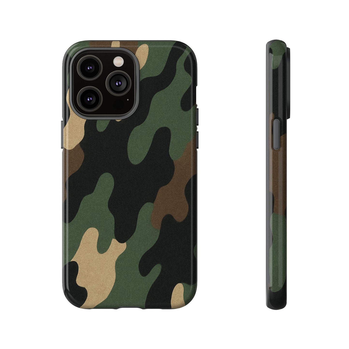 Rugged military green camo phone case by Printify, durable protective cover for smartphone with tough, camo design.