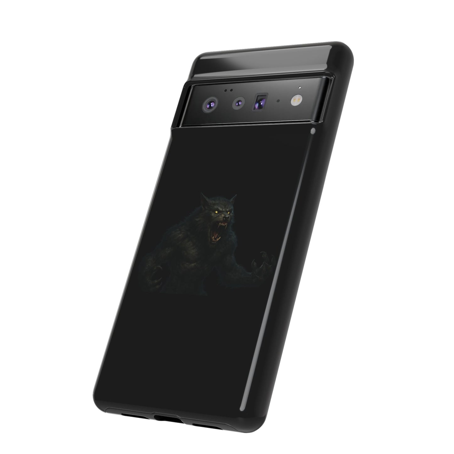 Werewolf Phone Case, Tough Cases, Black Panther Design, Gift for Animal Lovers, Phone Accessories, Fierce Phone Protection - TRV