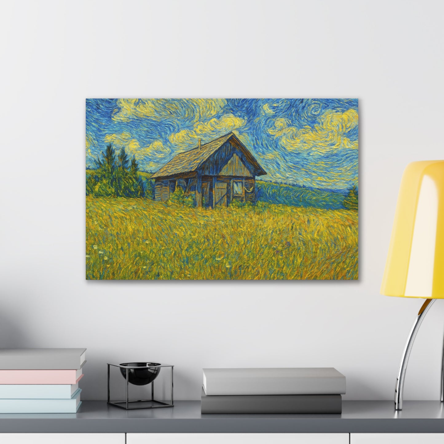 Starry Field Barn Canvas Print