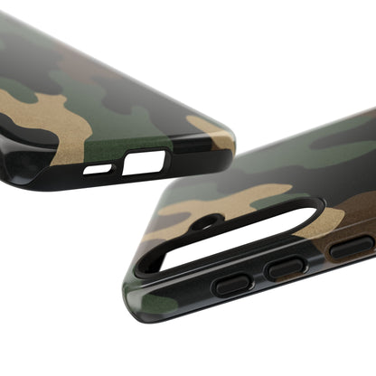 Military green camo tough phone case by Printify, rugged protective cover for smartphones with military-inspired design.