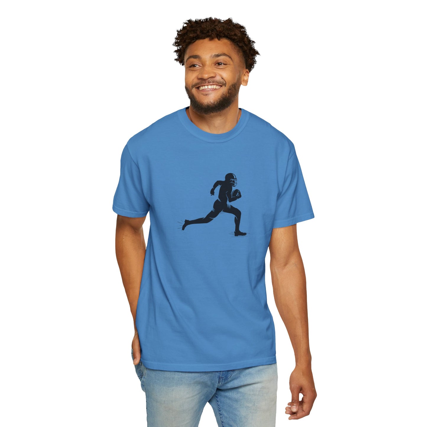 Football Player Graphic Unisex T-Shirt, Casual Sports Tee, Gift for Athletes, Workout Shirt, Everyday Wear, Unique Running Apparel