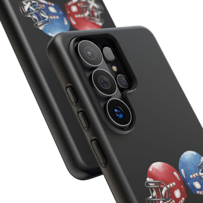 Red and blue football helmet print phone case designed for iPhone, offering durable protection from Printify.