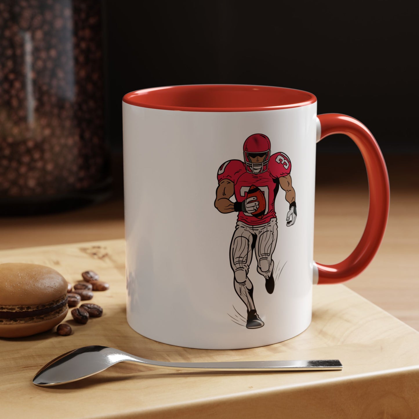 Football Player Coffee Mug, Sports Fan Gift, Motivational Coffee Cup, Game Day Mug, Unique Sports Merchandise