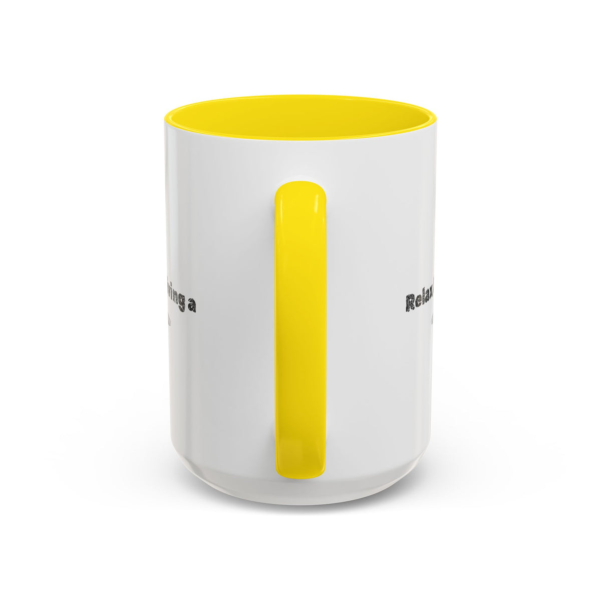 Ceramic coffee mug with UFO accent and "Relax, I’m Driving" text, available in 11 oz or 15 oz sizes, by Printify.