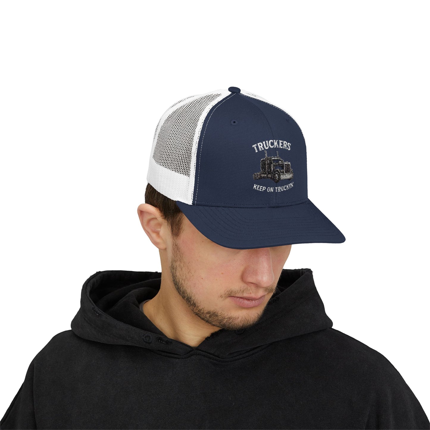 Truck Driver Snapback Cap, Mesh Trucker Hat, Cool Casual Hat, Perfect Gift for Drivers, Trucking Enthusiasts, Outdoor Style - TRV