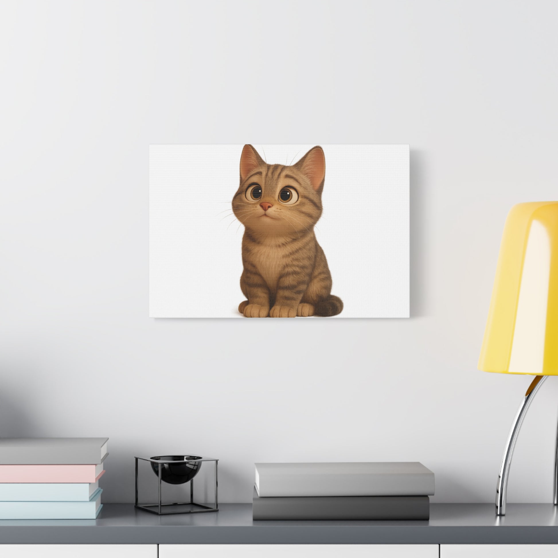 Adorable Cat Canvas Art, Cute Cat Wall Decor, Pet Lover Gift, Nursery Wall Art, Animal Print, Modern Home Decor - TRV