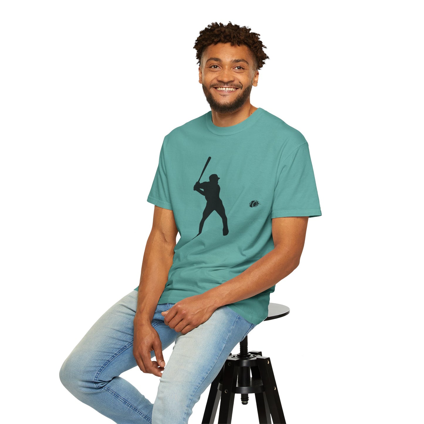 Unisex Baseball Silhouette Tee, Casual Wear, Sports Fan Apparel, Gift for Athletes, Summer Outing Outfit, Soft Cotton Shirt