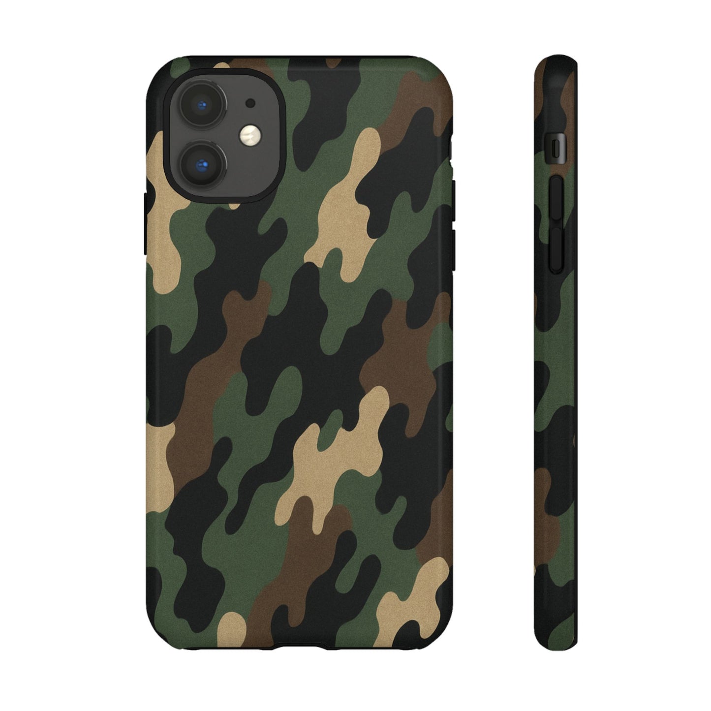 Camouflage tough phone case by Printify featuring rugged camo design and protective build for smartphones.