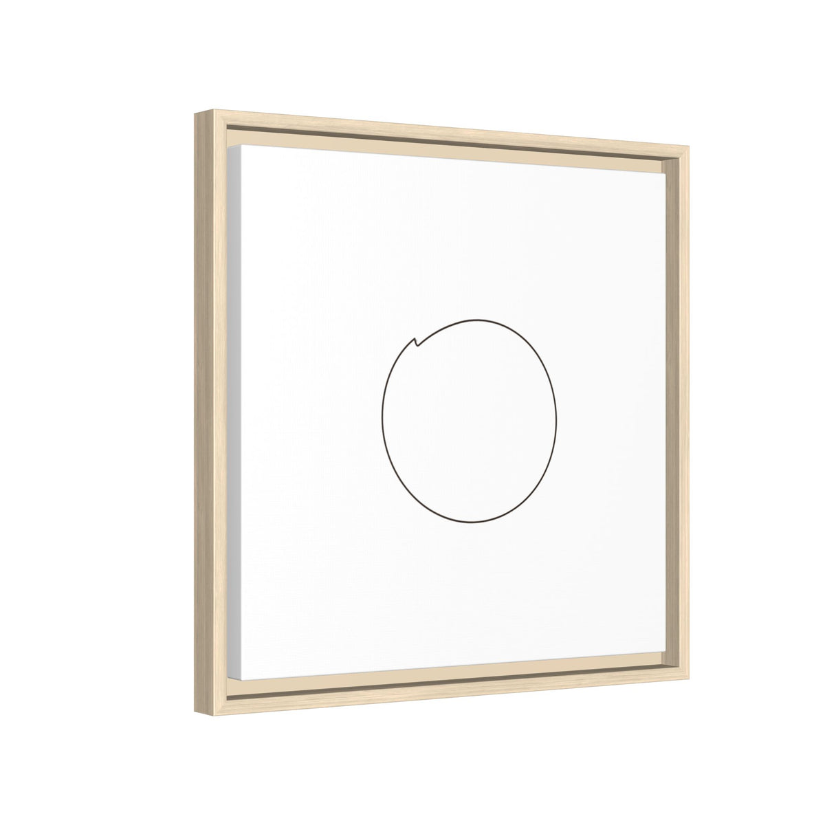 Framed matte canvas wall art featuring a minimal circular line design, by Printify. Modern abstract wall decor with clean lines.