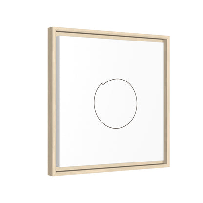 Framed matte canvas wall art featuring a minimal circular line design, by Printify. Modern abstract wall decor with clean lines.