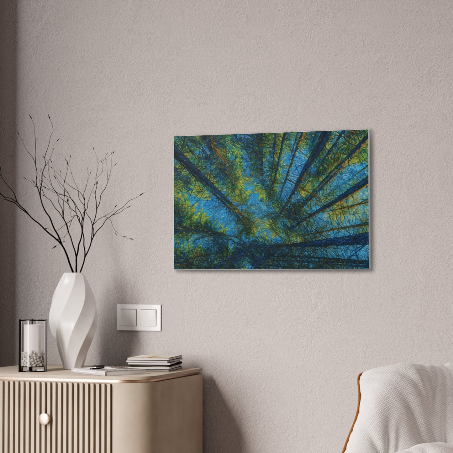 Forest Canopy Canvas Print — Upward View Trees Wall Art (Stretched Canvas 0.75")