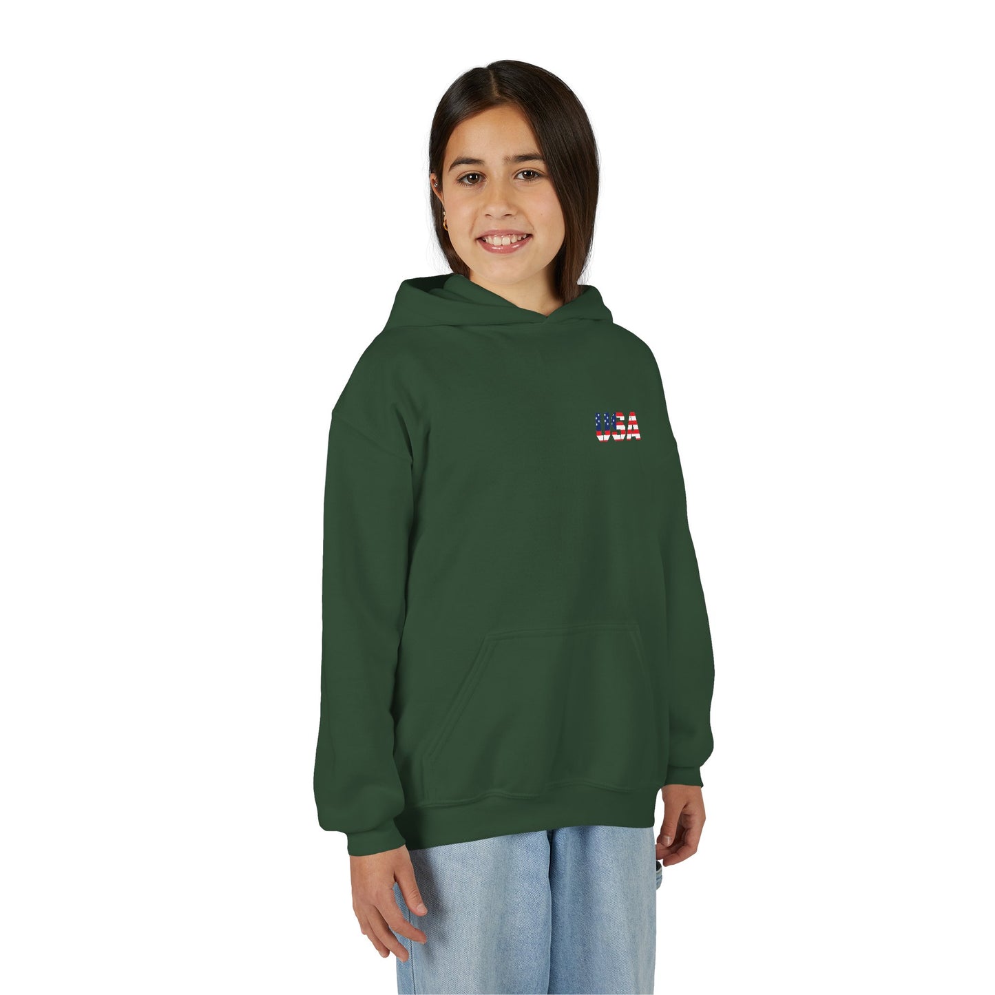 USA Flag Youth Hoodie, Youth Sweatshirt, Cool Hoodie for Kids, American Pride Apparel, Comfortable Boys and Girls Sweatshirt