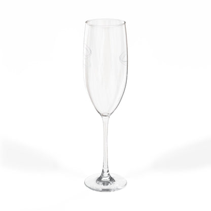 Interlocking Rings Champagne Glass | Engraved 8oz Flute