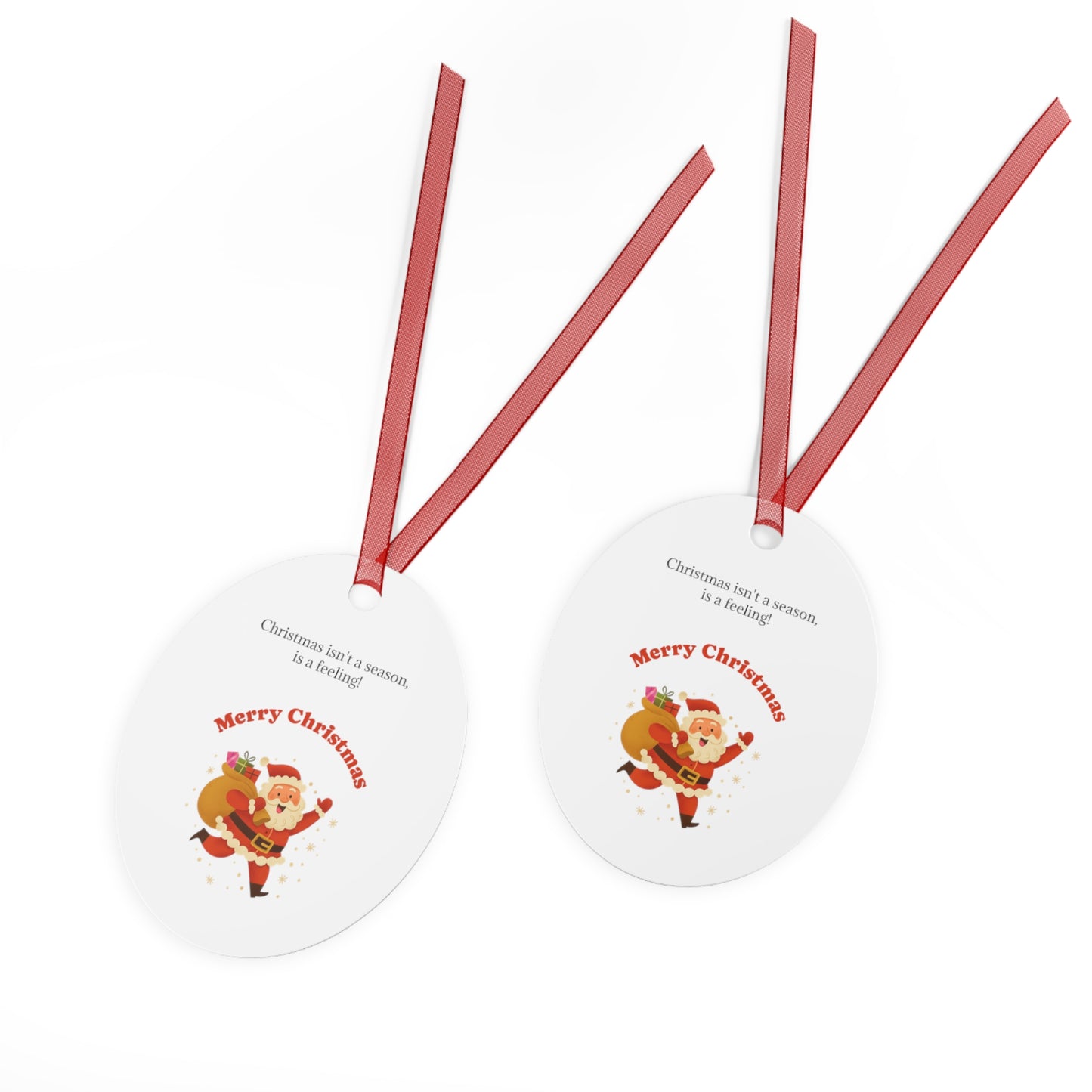 Merry Christmas Santa with Sack metal ornament | Bell shaped holiday decoration - TRV
