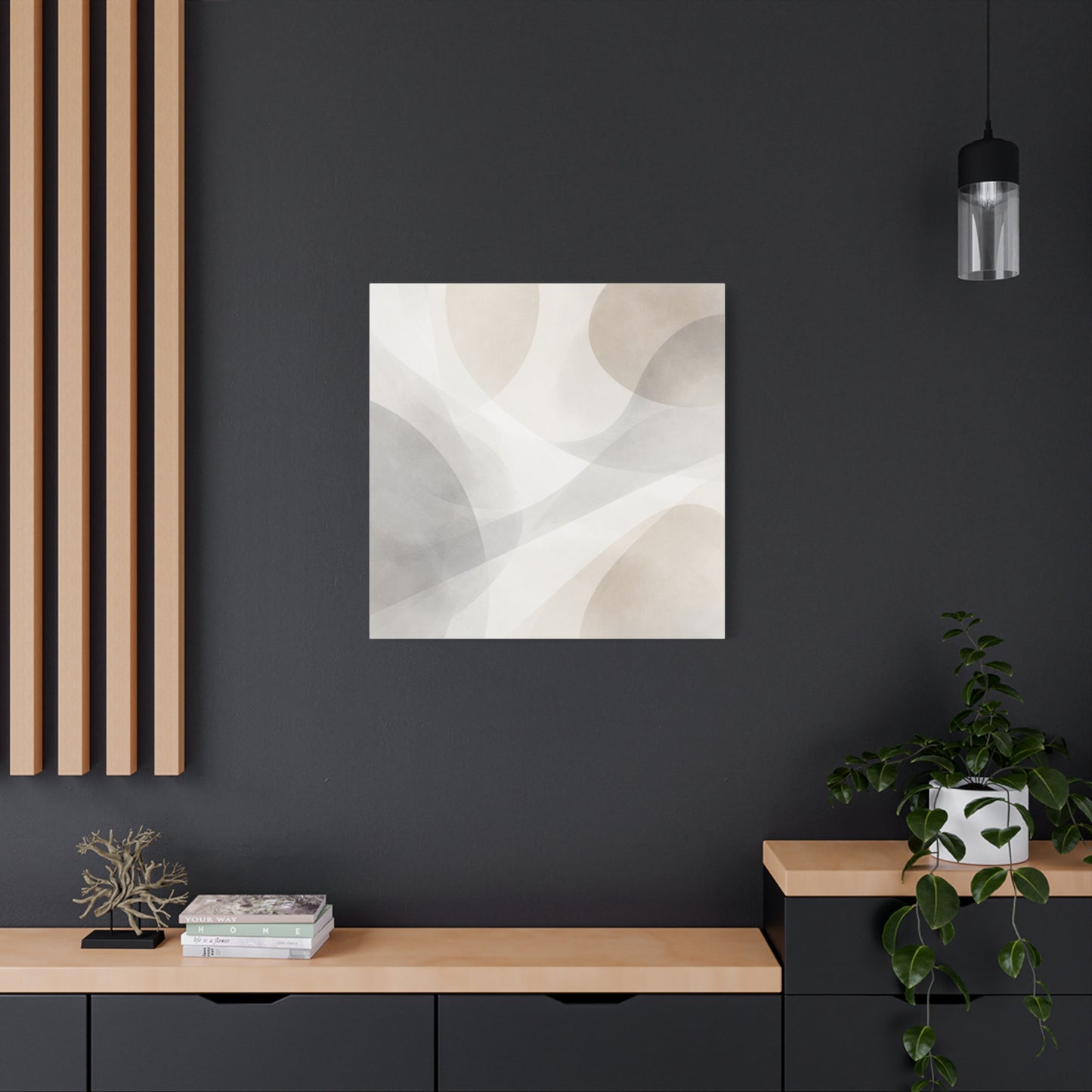 Neutral Abstract Organic Shapes Matte Canvas