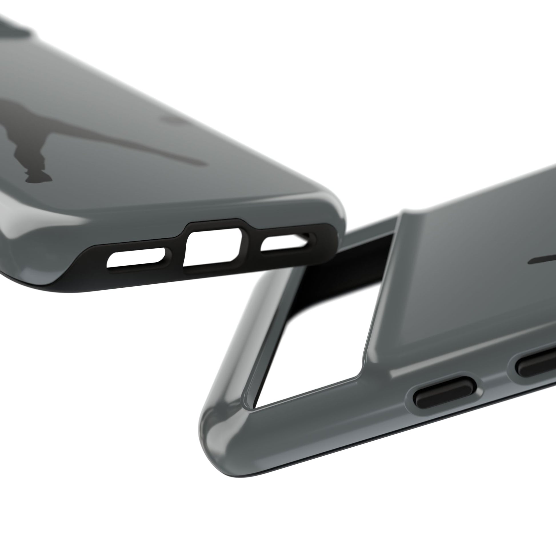 Black iPhone case with baseball player silhouette design, durable protective phone cover for sporty style.