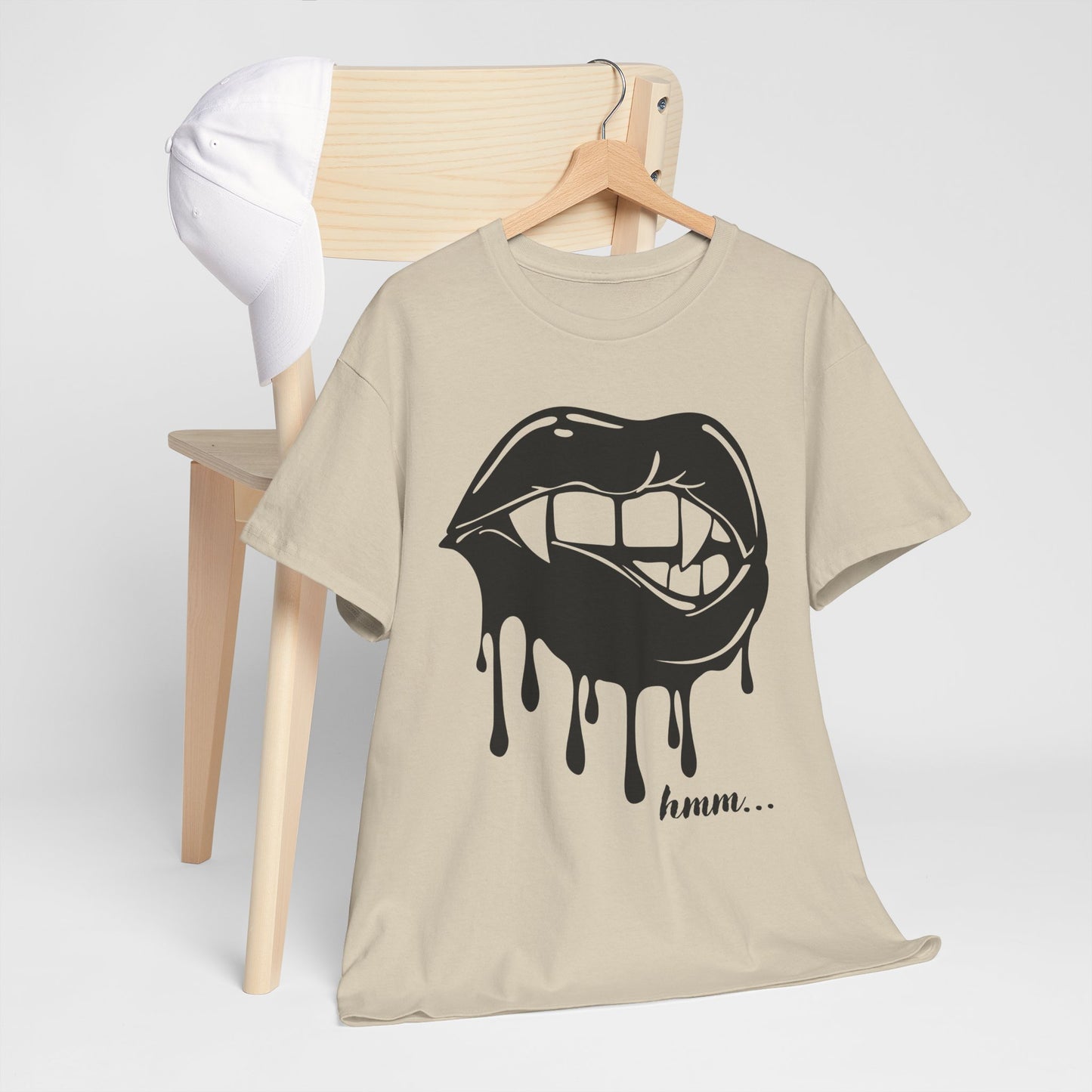 Edgy Graphic Tee - Dripping Lips Design - Unisex Heavy Cotton Tee