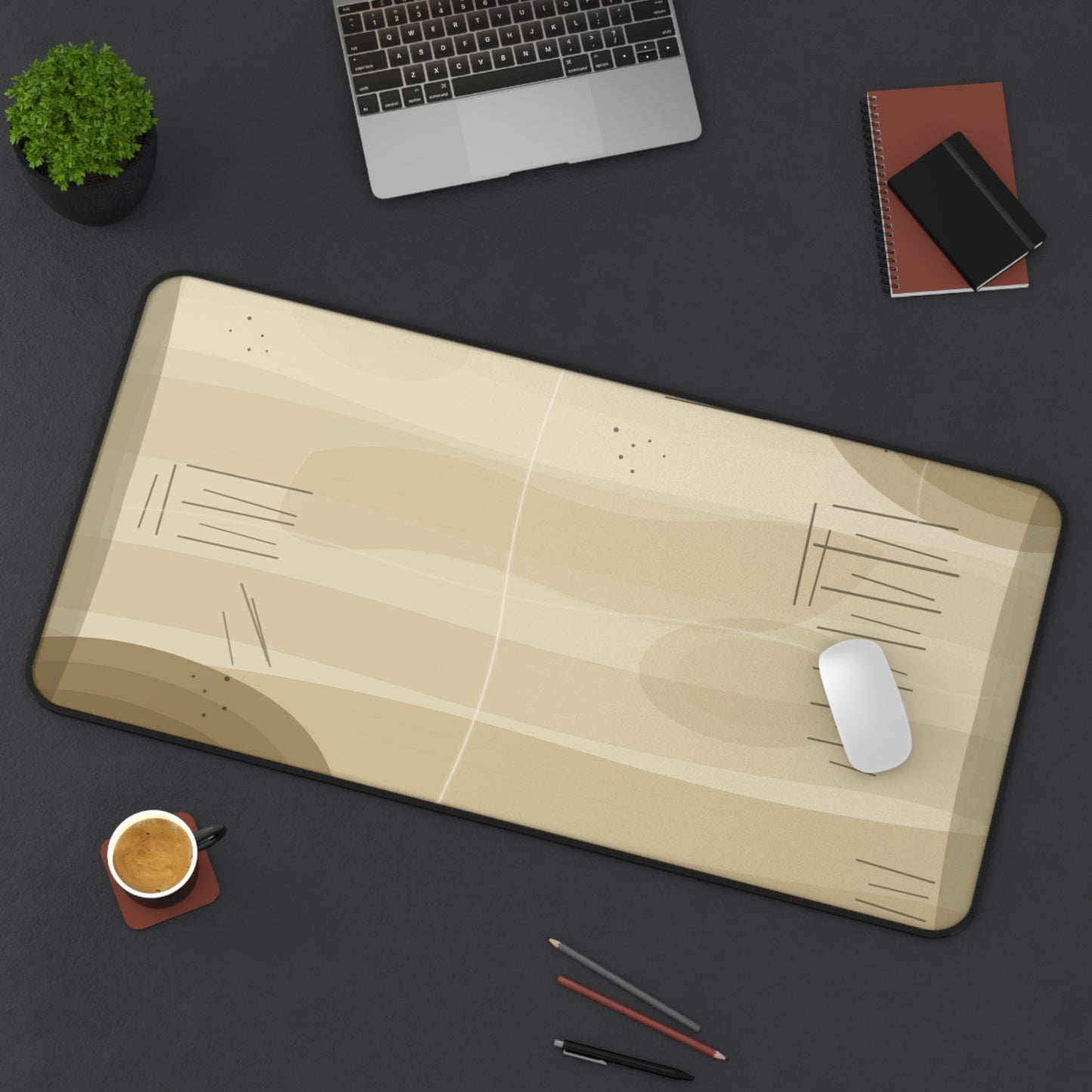 Vintage Wood Grain Desk Mat | Beige Rustic Mouse Pad - TRV