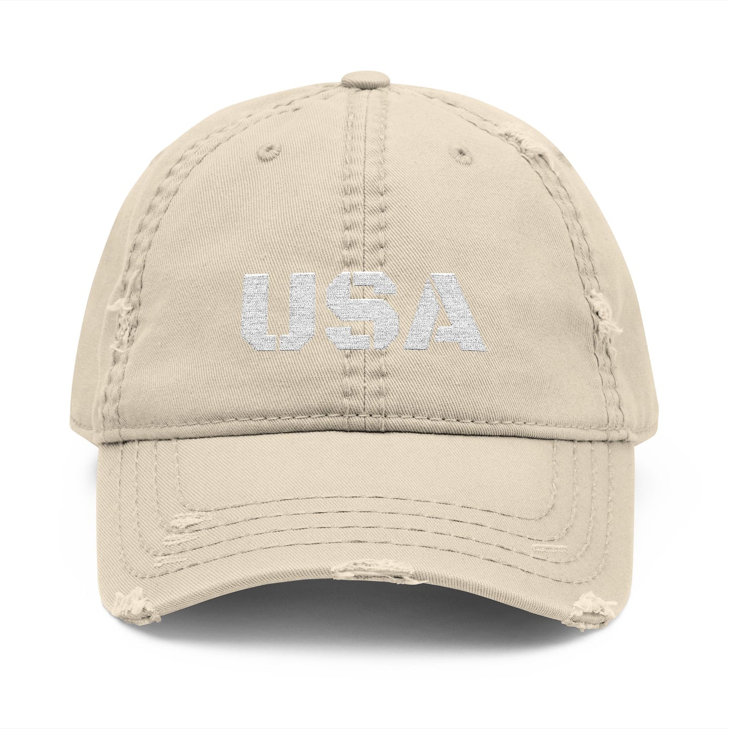 Distressed USA Dad Hat, Casual Cap, Vintage Style Hat, Unisex Baseball Cap, Embroidered Hat for Dad, Perfect Gift for Dad's Day - TRV