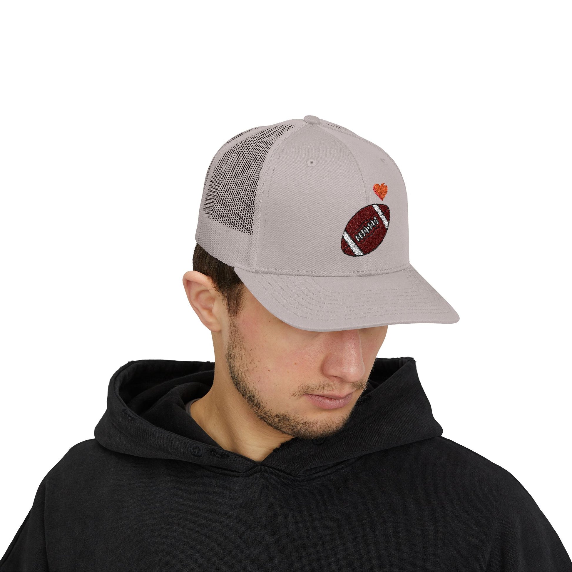 Football Love Snapback Trucker Cap, Sports Hat, Gift for Sports Fans, Casual Wear, Outdoor Activities - TRV