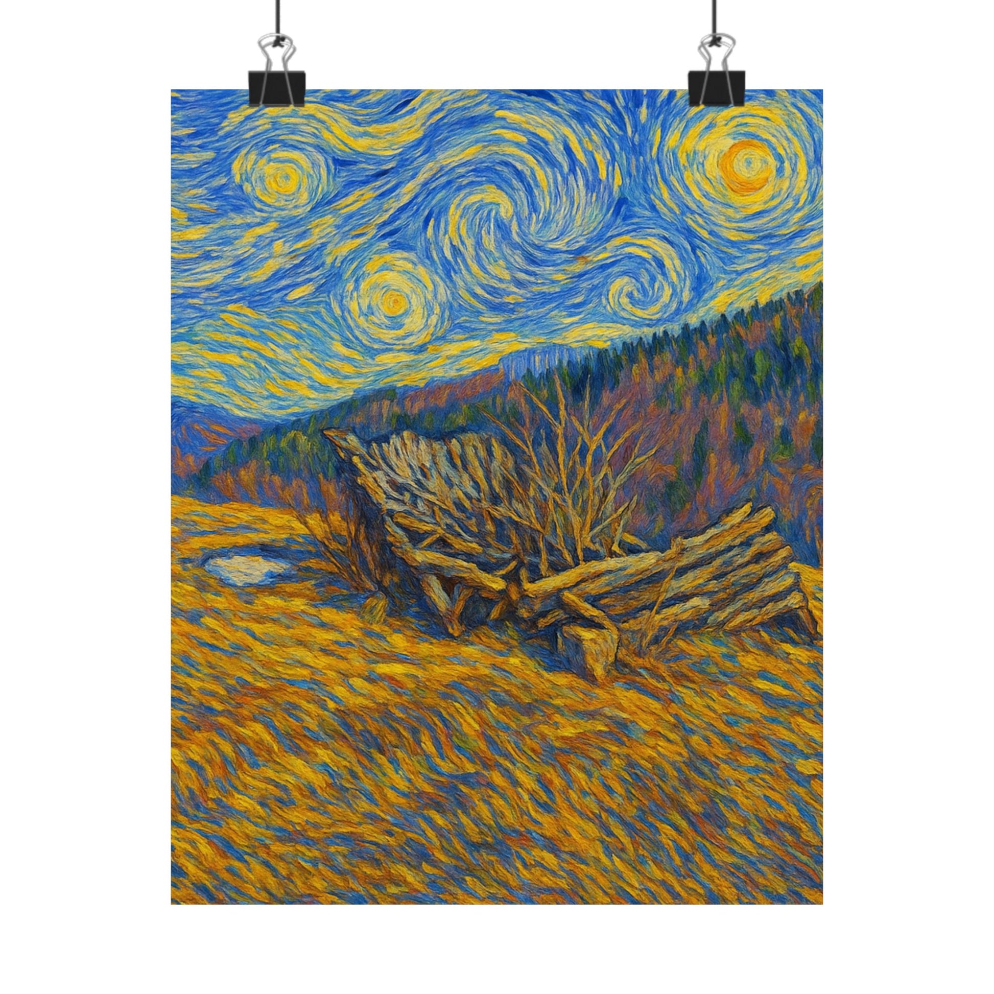 Matte Vertical Posters of Starry Night - Art Print for Home Decor, Wall Art, Gift for Art Lovers, Bacground for Celebrations - TRV