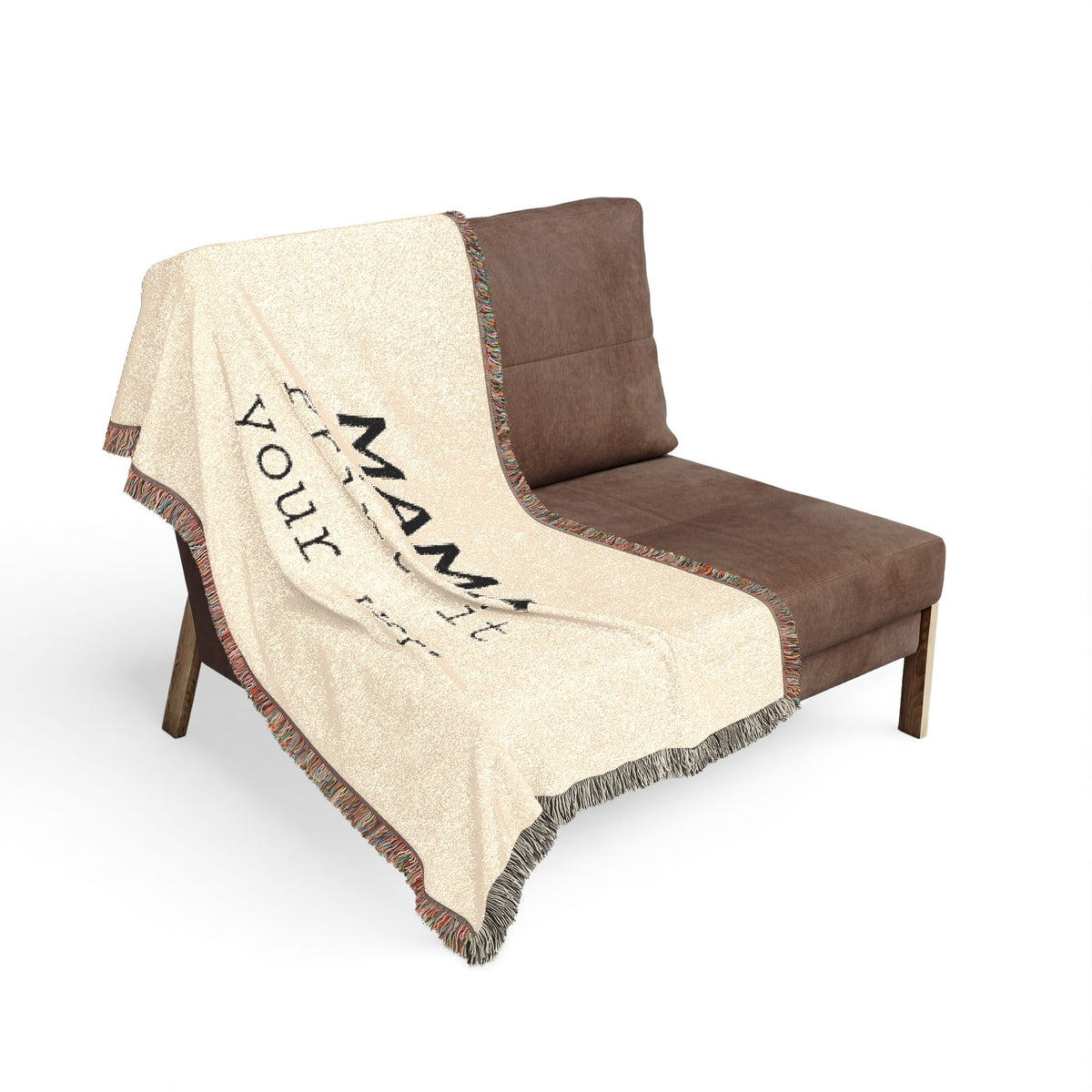 Custom woven blanket by Printify featuring a personalized design, soft throw with intricate woven pattern and vibrant colors.