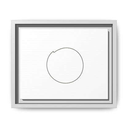 Framed matte canvas wall art featuring a minimal circular line design, by Printify, showcasing modern abstract imagery.