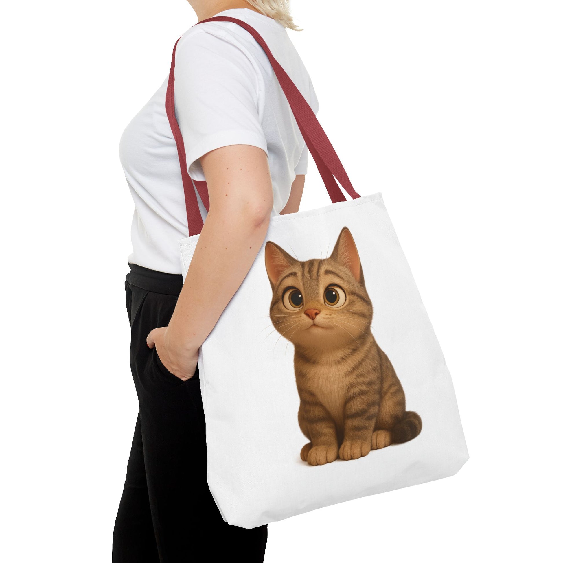 Cute Cat Tote Bag - Perfect for Animal Lovers, Eco-Friendly Carryall, Beach Bag, Shopping Tote, Gift for Cat Owners - TRV