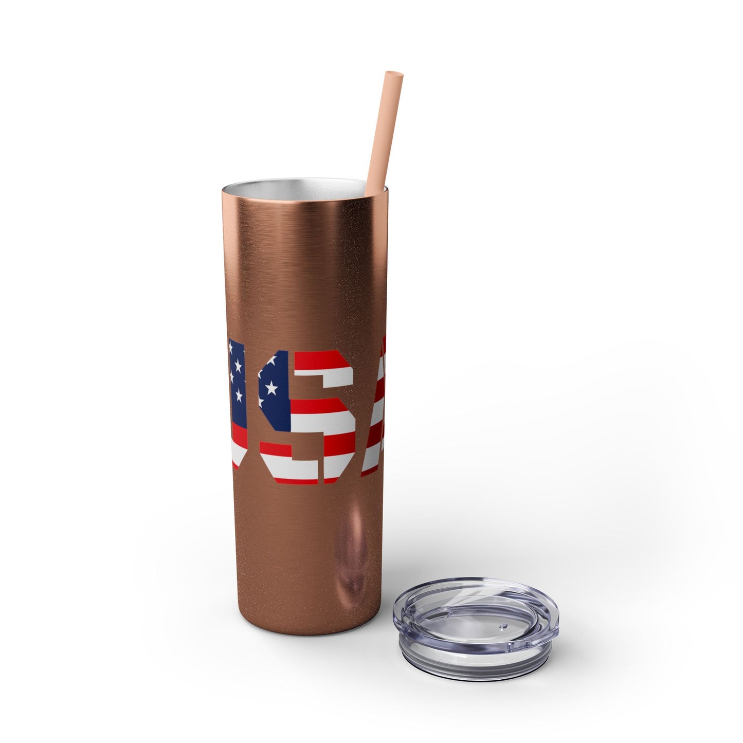Skinny Tumbler — USA Flag 20oz Straw Tumbler (Patriotic Travel Cup)