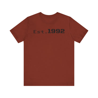 Est. 1992 Unisex Jersey Tee - Retro Birthday Gift, Casual Wear, Cool Vintage T-Shirt, Gift for Him, Gift for Her - TRV