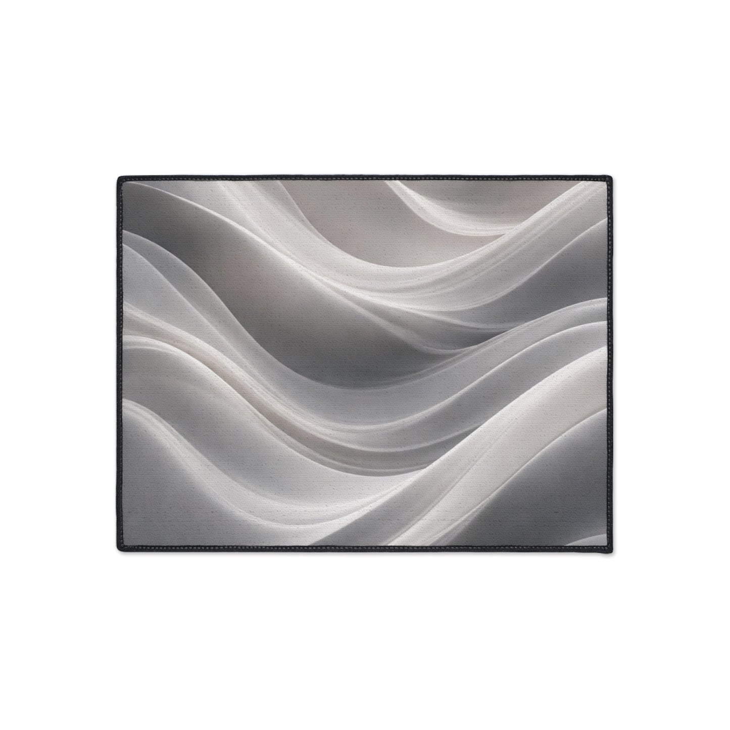 Abstract Gray Wave Floor Mat | Modern Entryway Rug, Non-Slip