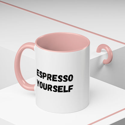 Espresso Yourself Coffee Mug - Fun Black Accented Mug for Coffee Lovers, Great Gift for Birthdays, Christmas, and Housewarming