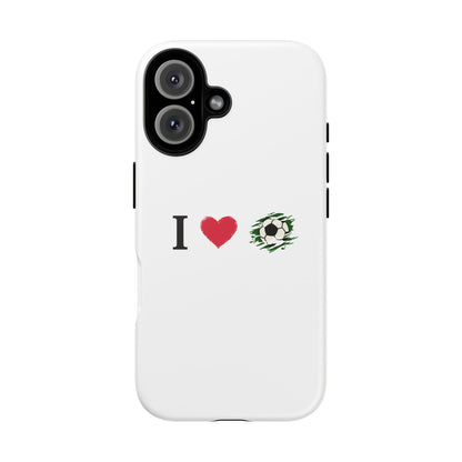 Soccer Phone Case, I Love Soccer, Tough Case Cover, Sporty Phone Accessories, Gift for Soccer Lovers, Unique Soccer Design - TRV
