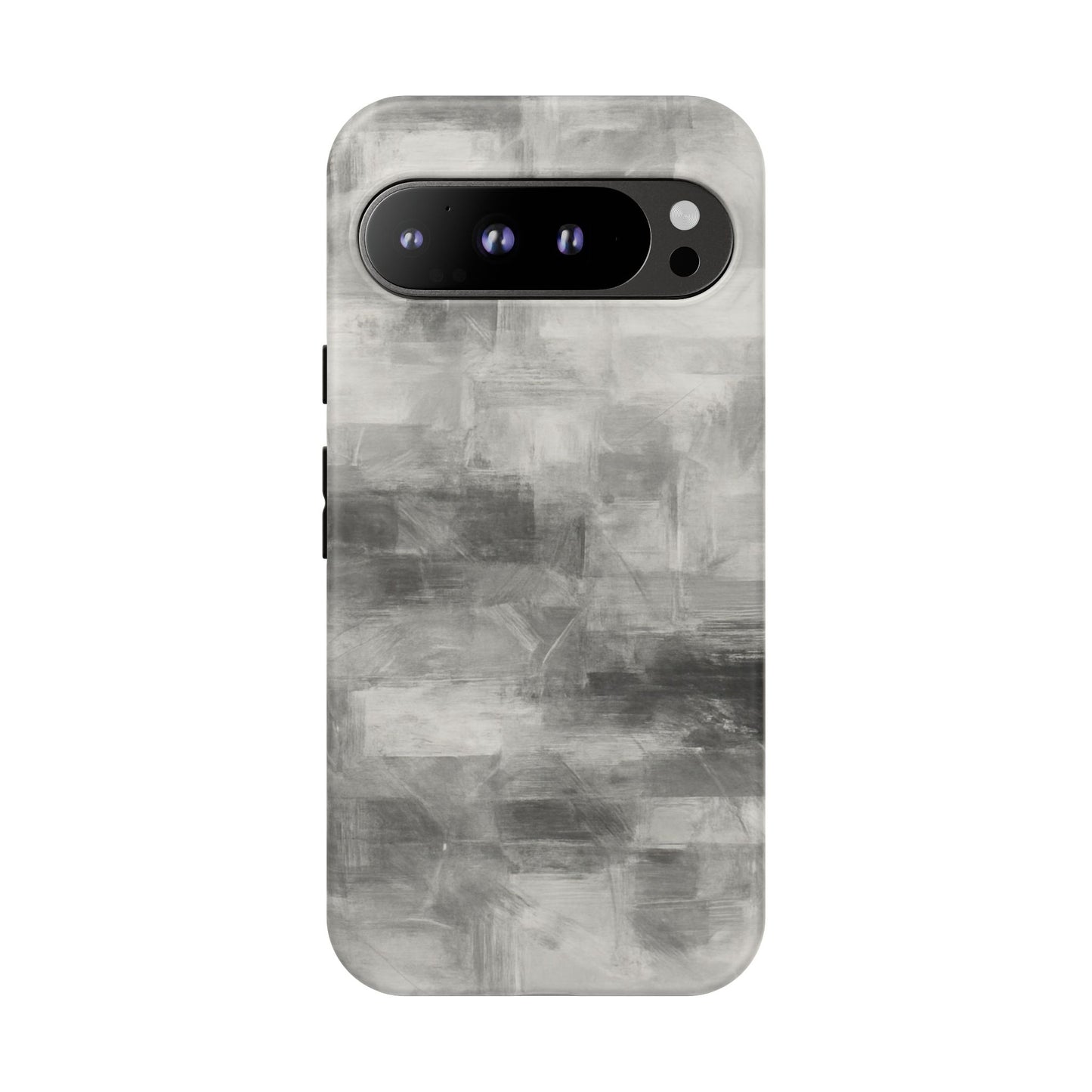 Abstract gray grid phone case for iPhone, tough protective cover by Printify with modern geometric design.