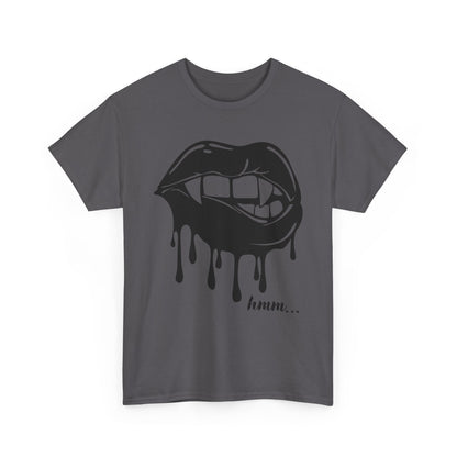 Edgy Graphic Tee - Dripping Lips Design - Unisex Heavy Cotton Tee