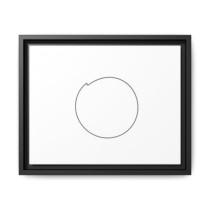 Framed matte canvas wall art featuring a minimal circular line design, by Printify, perfect for modern home decor.