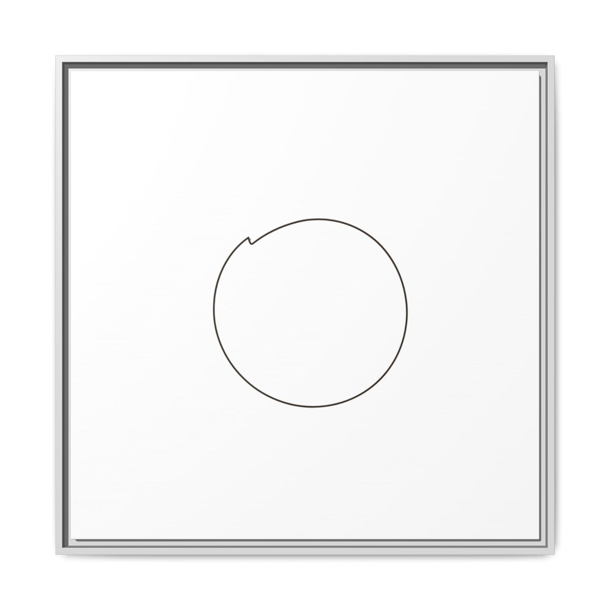 Framed matte canvas wall art featuring a minimal circular line design, printed by Printify for modern home decor.