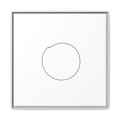 Framed matte canvas wall art featuring a minimal circular line design, printed by Printify for modern home decor.