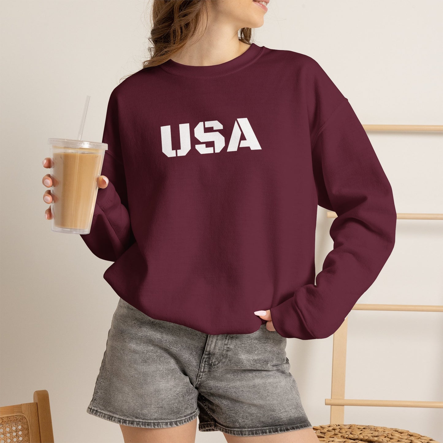 Cozy USA Unisex Crewneck Sweatshirt | Perfect Layering Piece for Every Season | Great Gift for Him/Her | Trendy Style for Casual Outings