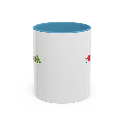 I Love Football Accent Coffee Mug, Perfect Gift for Sports Lovers, Football Enthusiasts, Unique Mug for Game Days, Home or Office Decor - TRV
