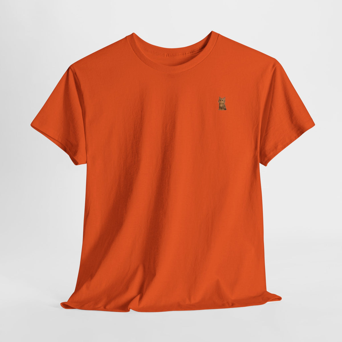 Brown kitten graphic T-shirt for cat lovers, featuring a cute cat design on a comfortable Printify T-shirt.