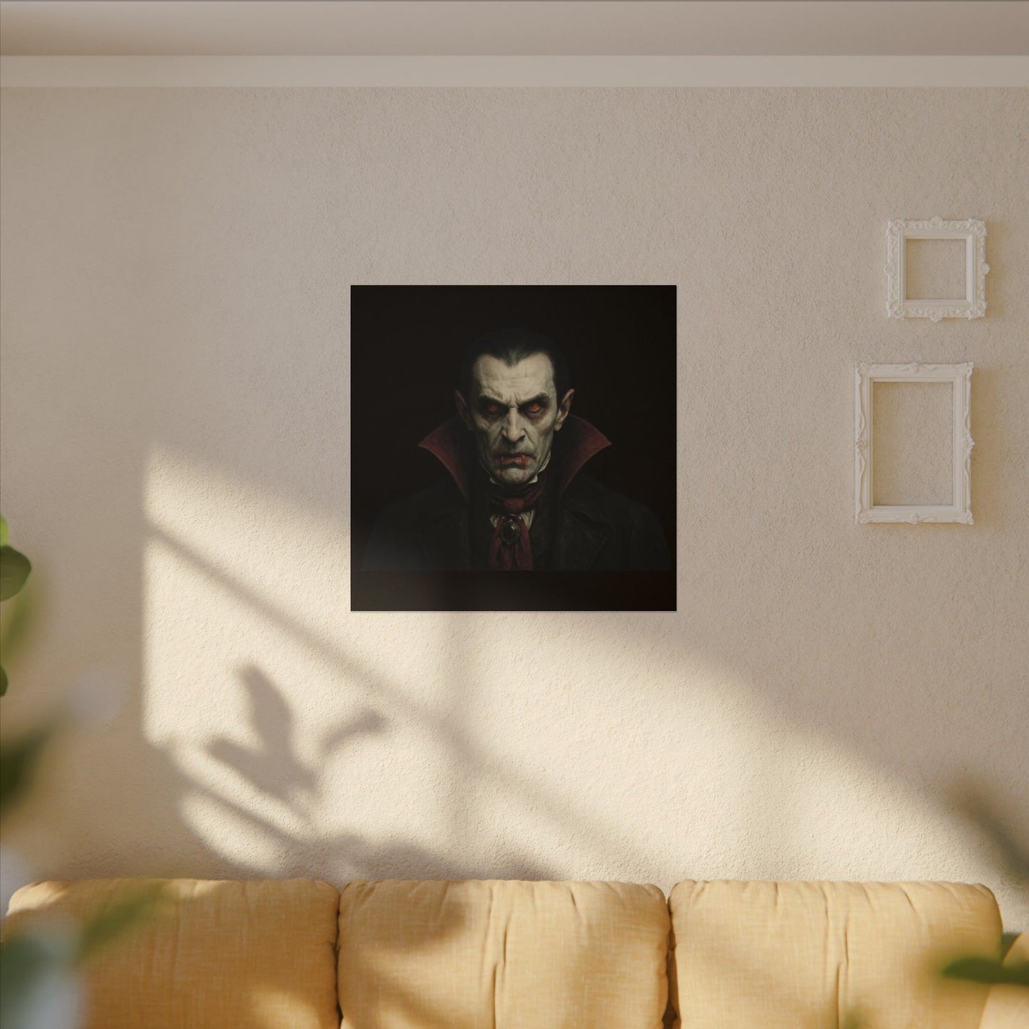 Gothic Vampire Canvas Wall Art, Spooky Decor, Halloween Home Accent, Creepy Art Piece, Horror Themed Gift