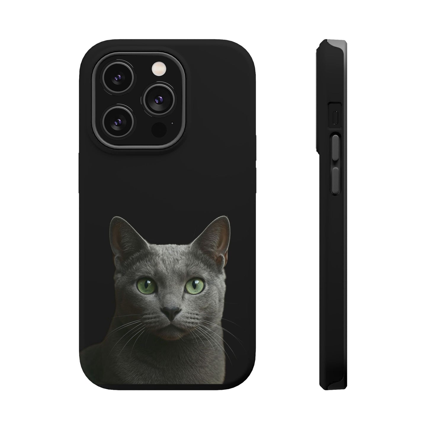 Russian Blue Cat Phone Case — Magnetic Impact-Resistant iPhone Cover