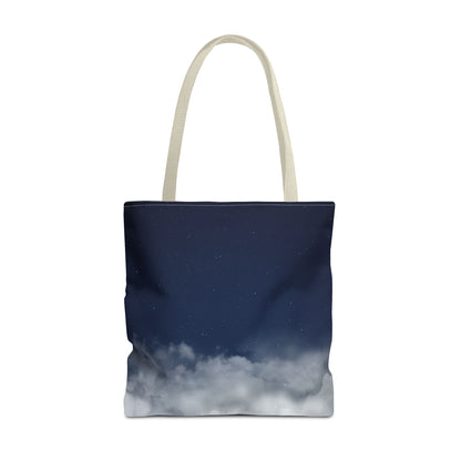 Night Sky Clouds Tote Bag | Starry Navy Ombre - TRV