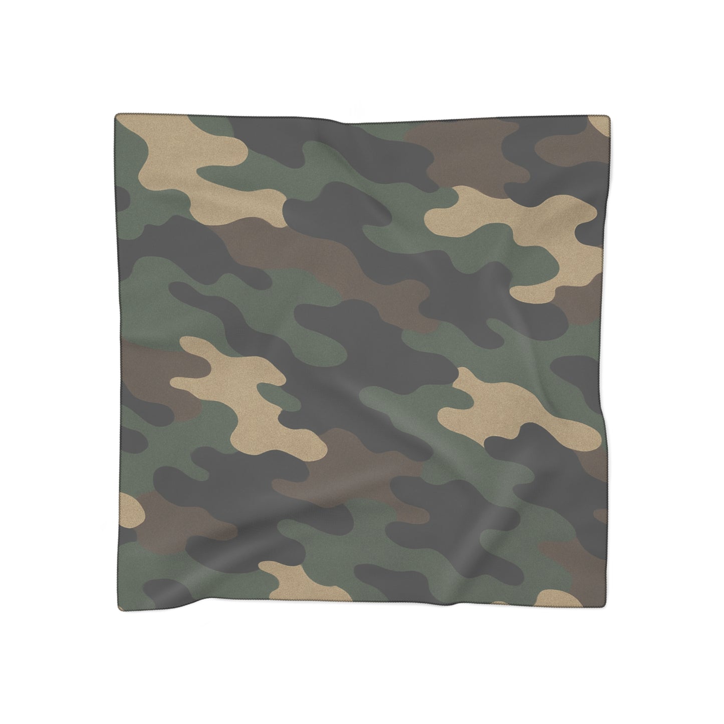 Camouflage Poly Scarf — Lightweight Camo Print Fashion Scarf