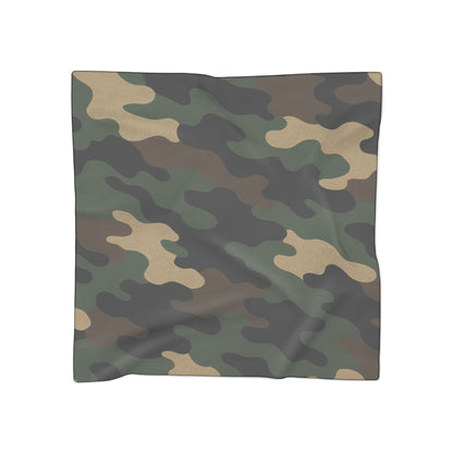 Camouflage Poly Scarf — Lightweight Camo Print Fashion Scarf